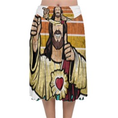 Got Christ? Velvet Flared Midi Skirt by Valentinaart