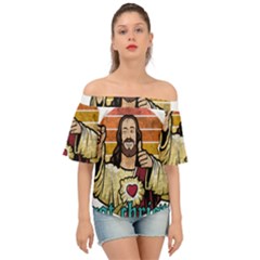 Got Christ? Off Shoulder Short Sleeve Top by Valentinaart