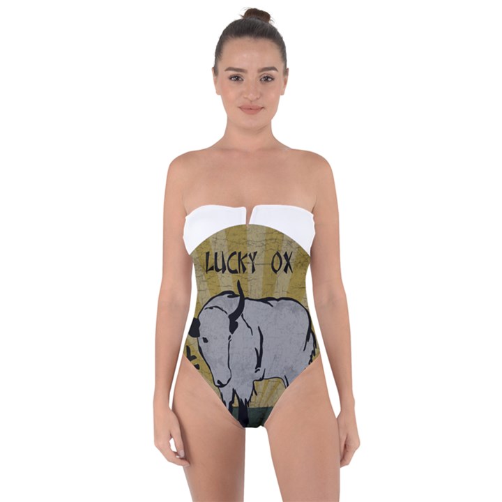 Chinese New Year ¨C Year of the Ox Tie Back One Piece Swimsuit