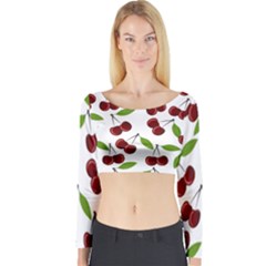 Fruit Life Long Sleeve Crop Top by Valentinaart