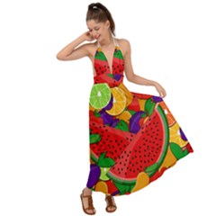 Fruit Life 2  Backless Maxi Beach Dress by Valentinaart