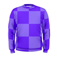 Purple Gingham Check Squares Pattern Men s Sweatshirt by yoursparklingshop