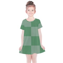 Green Gingham Check Squares Pattern Kids  Simple Cotton Dress by yoursparklingshop