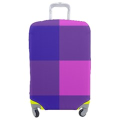 Blue And Pink Buffalo Plaid Check Squares Pattern Luggage Cover (medium) by yoursparklingshop