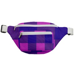 Blue And Pink Buffalo Plaid Check Squares Pattern Fanny Pack by yoursparklingshop