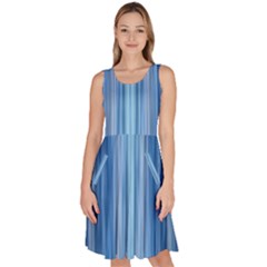 Ambient 1 In Blue Knee Length Skater Dress With Pockets by bruzer