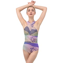 Israel Cross Front Low Back Swimsuit by AwesomeFlags