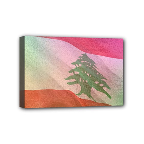 Lebanon Mini Canvas 6  X 4  (stretched) by AwesomeFlags