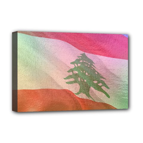 Lebanon Deluxe Canvas 18  X 12  (stretched) by AwesomeFlags