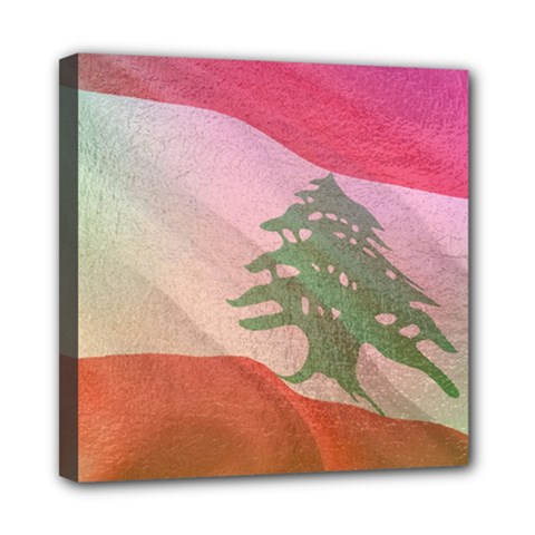 Lebanon Mini Canvas 8  X 8  (stretched) by AwesomeFlags