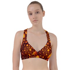 Bubbles Abstract Art Gold Golden Sweetheart Sports Bra by Dutashop