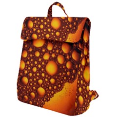 Bubbles Abstract Art Gold Golden Flap Top Backpack by Dutashop