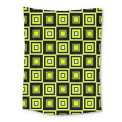 Green Pattern Square Squares Medium Tapestry by Dutashop