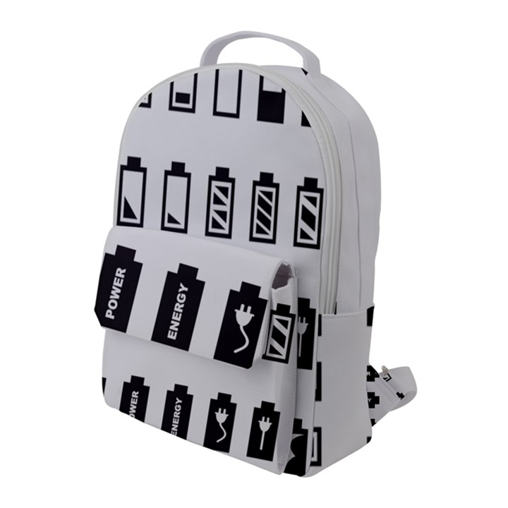 Battery Icons Charge Flap Pocket Backpack (Large)