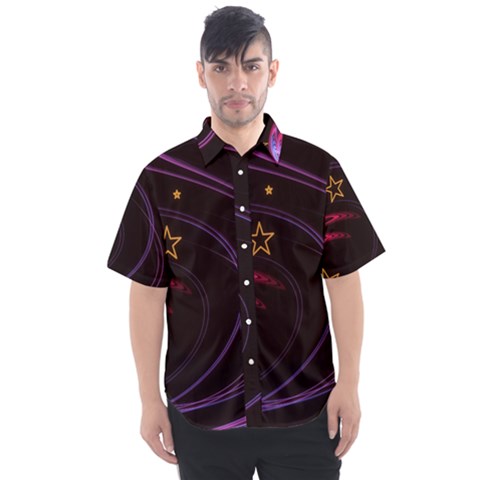 Background Abstract Star Men s Short Sleeve Shirt by Dutashop