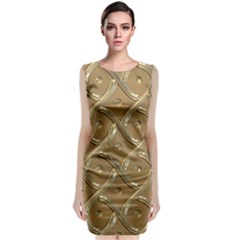 Gold Background Modern Classic Sleeveless Midi Dress by Dutashop