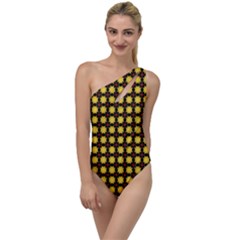 Yellow Pattern Green To One Side Swimsuit by Dutashop