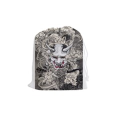 Samurai Oni Mask Drawstring Pouch (medium) by Saga96