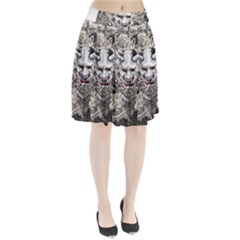 Samurai Oni Mask Pleated Skirt by Saga96