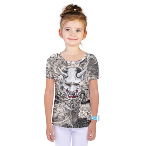 Samurai Oni Mask Kids  One Piece Tee by Saga96