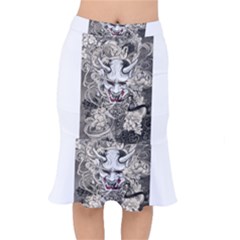 Samurai Oni Mask Short Mermaid Skirt by Saga96