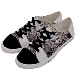 Samurai Oni Mask Men s Low Top Canvas Sneakers by Saga96