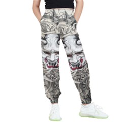 Samurai Oni Mask Kids  Elastic Waist Pants by Saga96