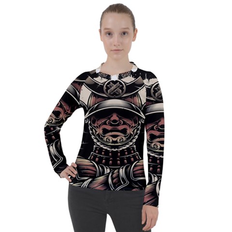 Samurai Oni Mask Women s Pique Long Sleeve Tee by Saga96