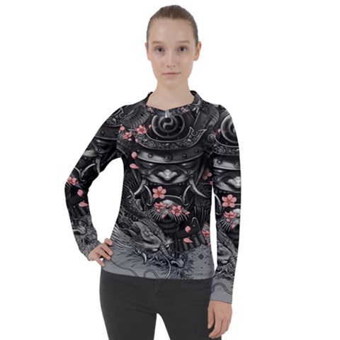 Samurai Oni Mask Women s Pique Long Sleeve Tee by Saga96