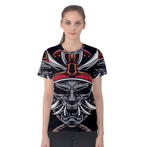 Samurai Oni Mask Women s Cotton Tee by Saga96