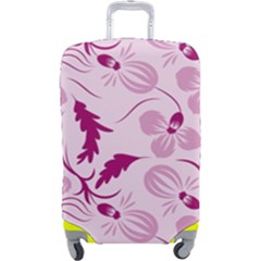 Dark Pink Flowers Luggage Cover (large) by Eskimos