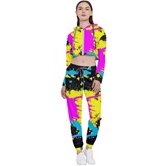 Splatter Splatter Cropped Zip Up Lounge Set by ExtraAwesomeSauce