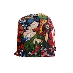 Geisha Geisha Drawstring Pouch (large) by ExtraAwesomeSauce