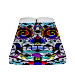 Sugar Skull Pattern 2 Fitted Sheet (full/ Double Size) by ExtraAwesomeSauce