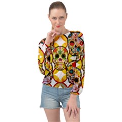 Sugar Skulls Banded Bottom Chiffon Top by ExtraAwesomeSauce