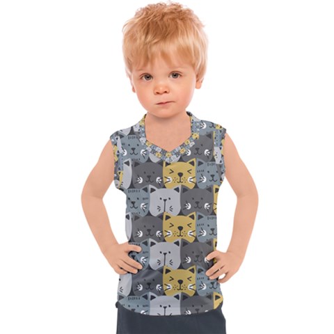 Cute Cat Pattern Kids  Sport Tank Top by ExtraAwesomeSauce