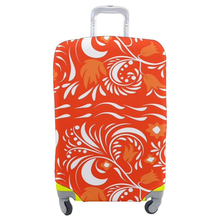 White leaves Luggage Cover (Medium)