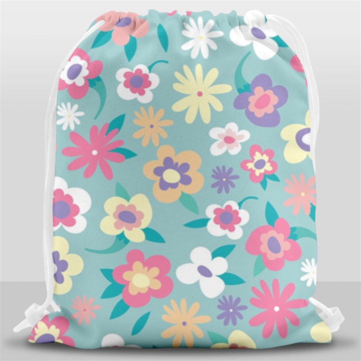 Floral Pattern Drawstring Bag (Large)