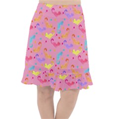 Watercolor Cats Pattern Fishtail Chiffon Skirt by ExtraAwesomeSauce