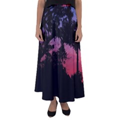 Sunset Landscape High Contrast Photo Flared Maxi Skirt by dflcprintsclothing