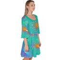 Non Seamless Pattern Blues Bright Velour Kimono Dress View3