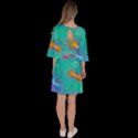 Non Seamless Pattern Blues Bright Velour Kimono Dress View4