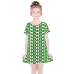 Clover Leaf Shamrock St Patricks Day Kids  Simple Cotton Dress by Dutashop