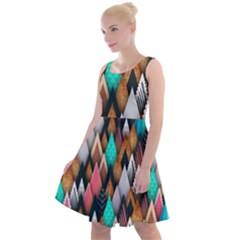 Abstract Triangle Tree Knee Length Skater Dress by Dutashop