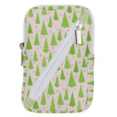 Christmas Green Tree Belt Pouch Bag (small) by Dutashop