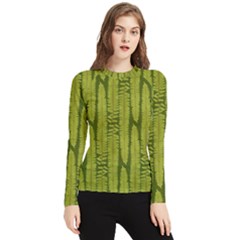 Fern Texture Nature Leaves Women s Long Sleeve Rash Guard by Dutashop