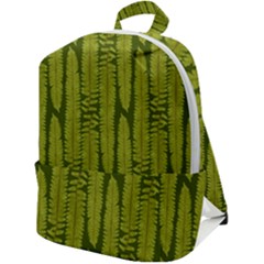 Fern Texture Nature Leaves Zip Up Backpack by Dutashop