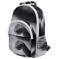 Black And White Snake Rounded Multi Pocket Backpack by ExtraAwesomeSauce