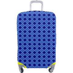 Basket Weave Basket Pattern Blue Luggage Cover (large) by Dutashop