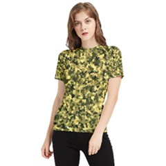 Camouflage Sand  Women s Short Sleeve Rash Guard by JustToWear